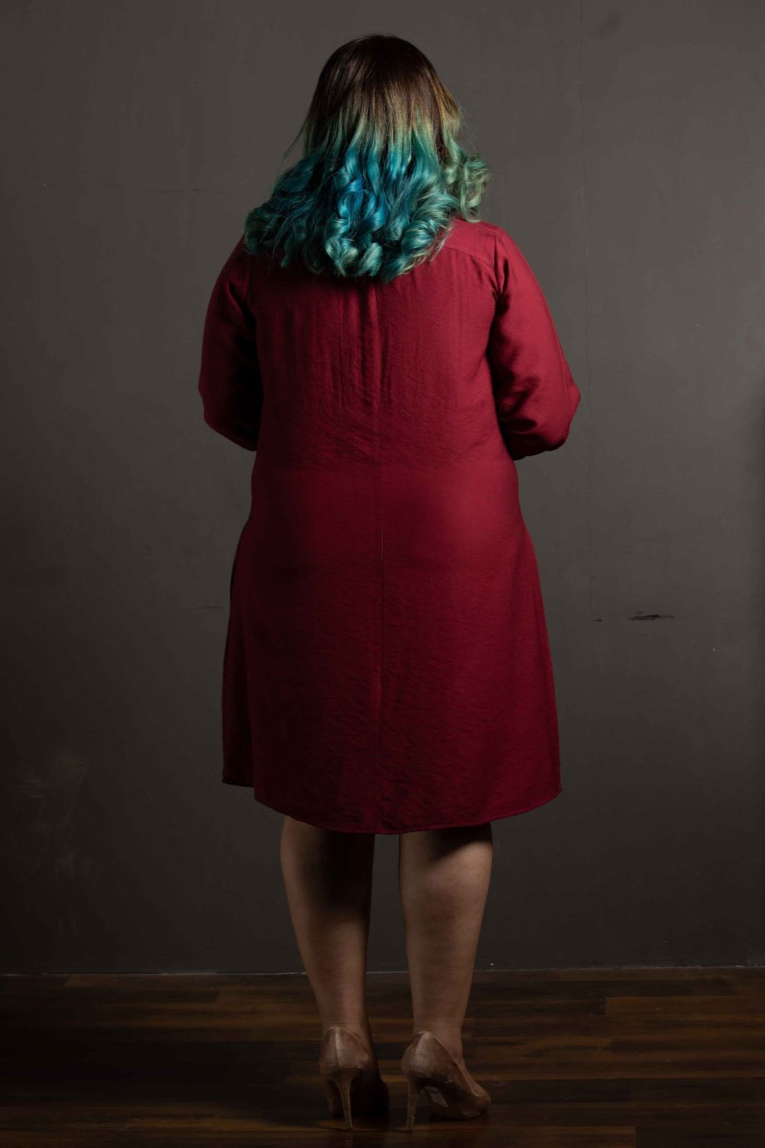 Pleated Mid Length Dress