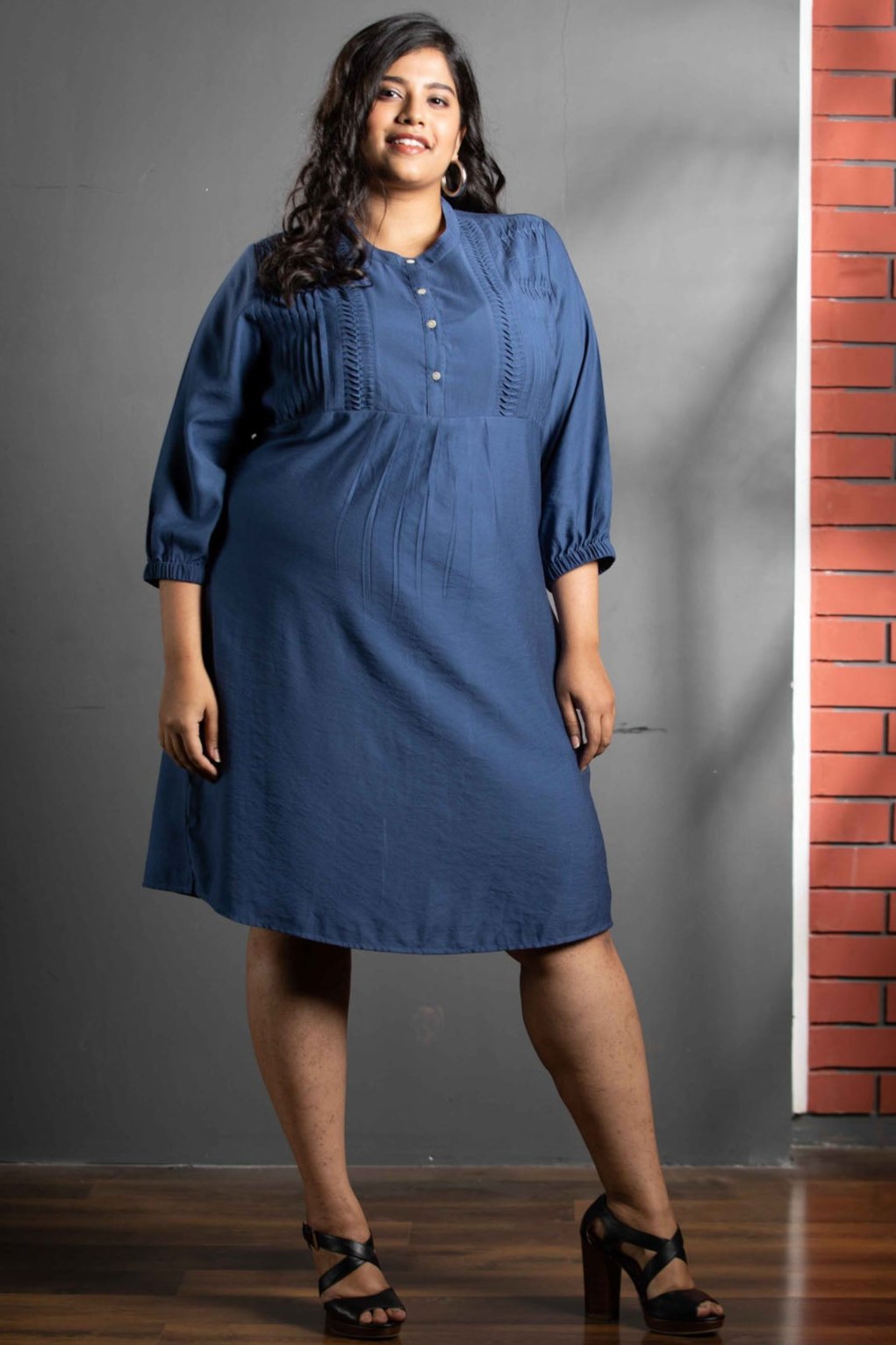 Pleated Mid Length Dress