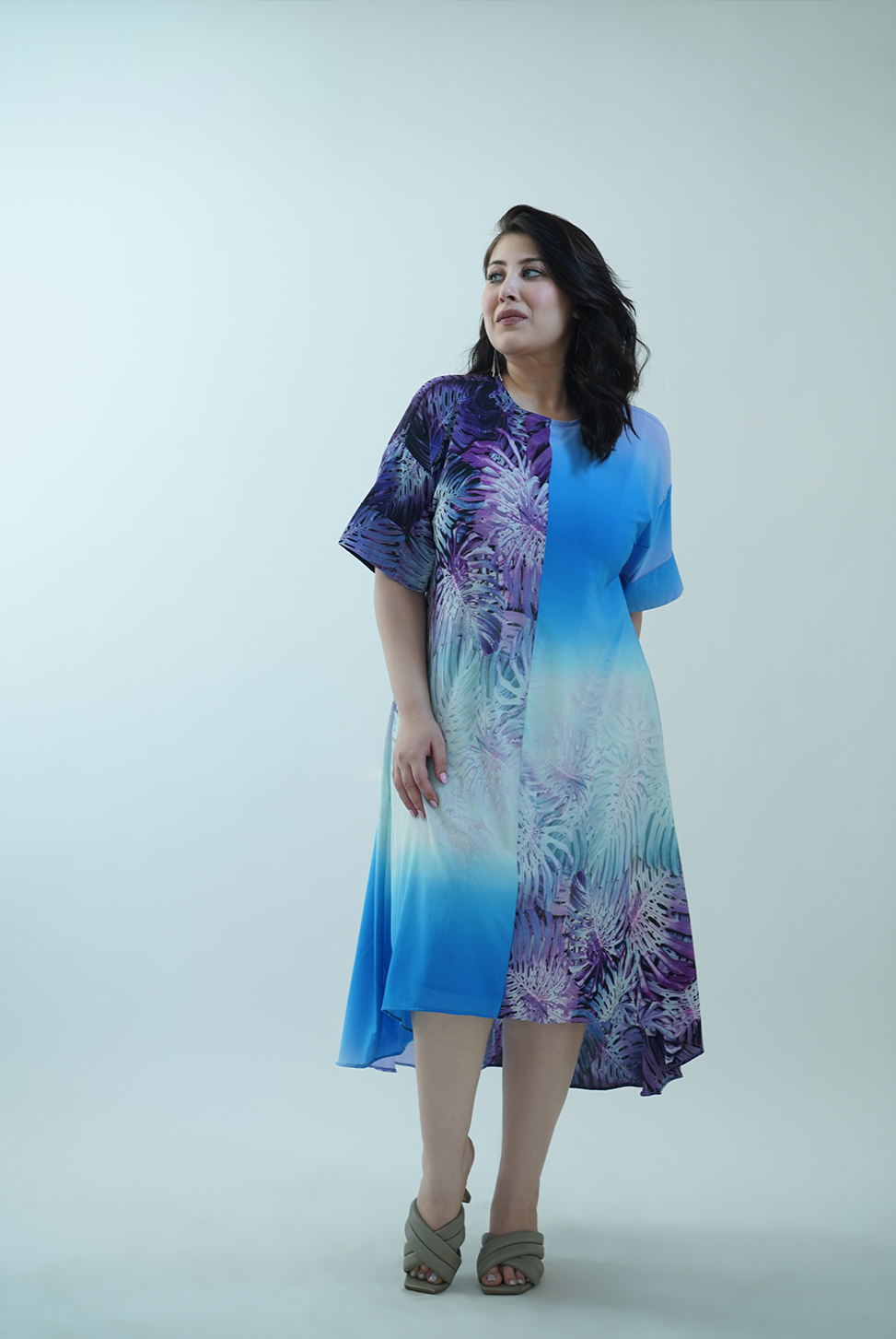 Printed Asymmetric Dress