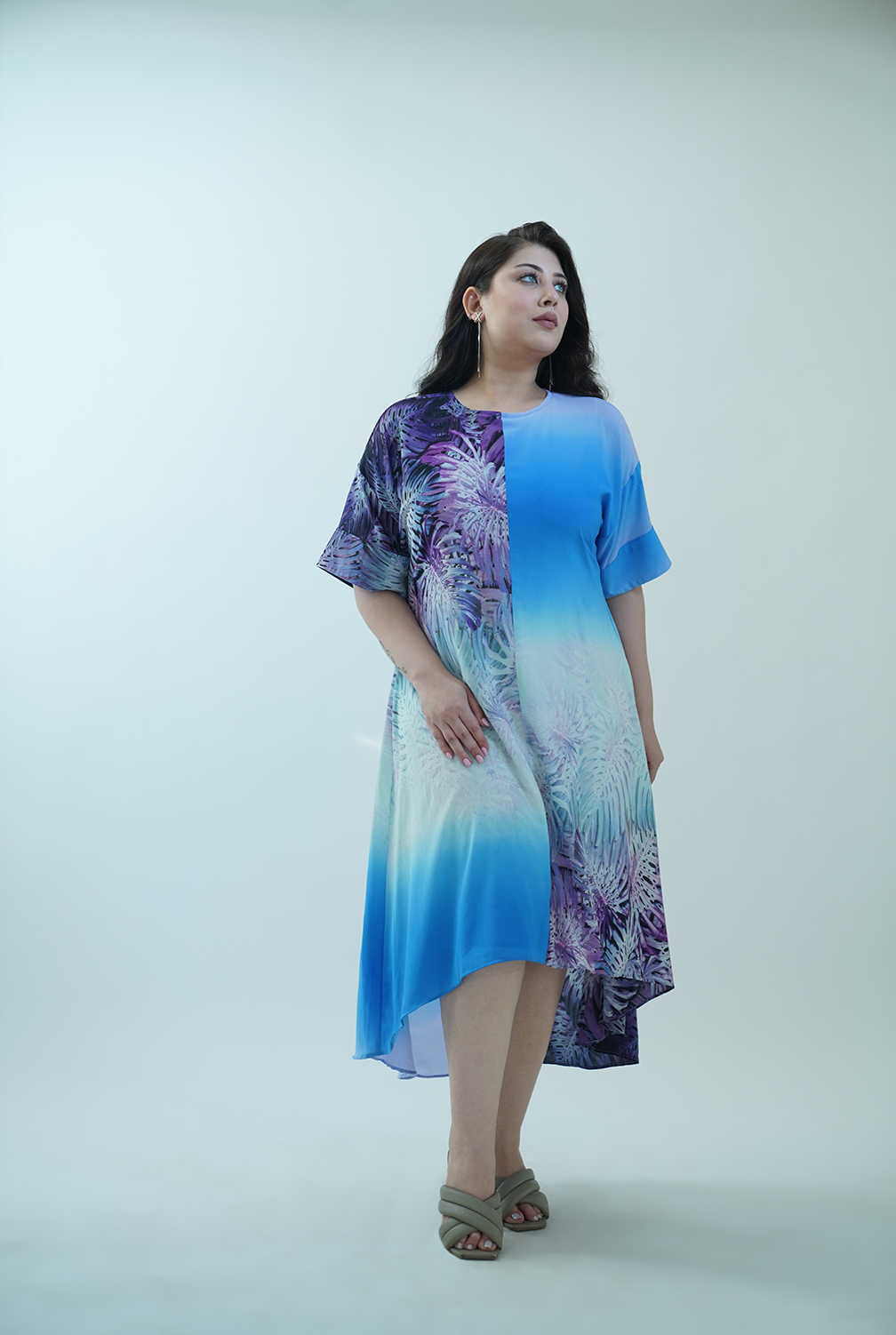 Printed Asymmetric Dress