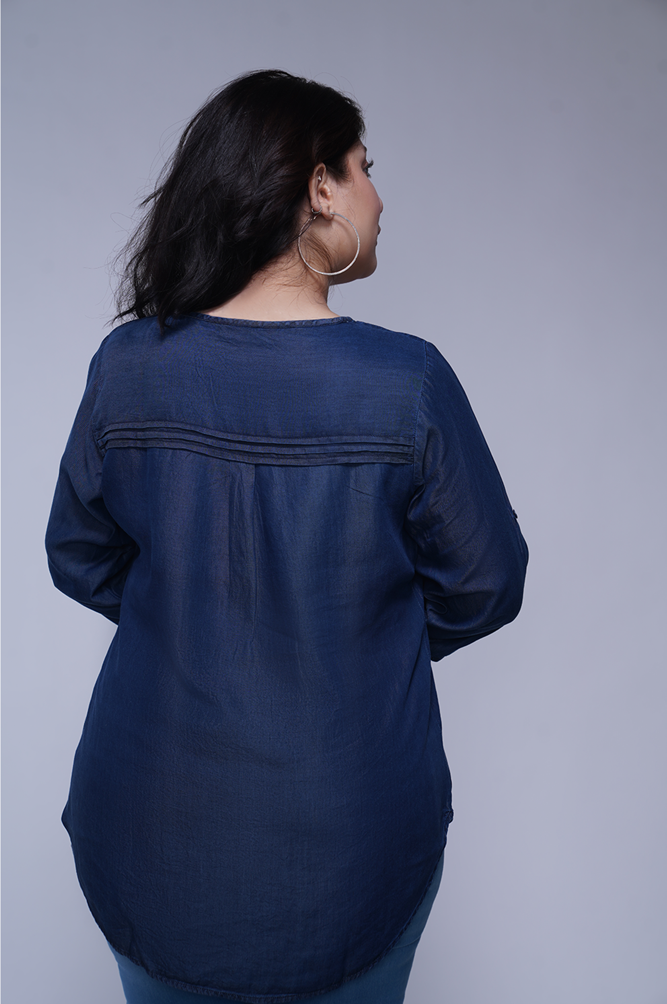 Embroidered Denim Top