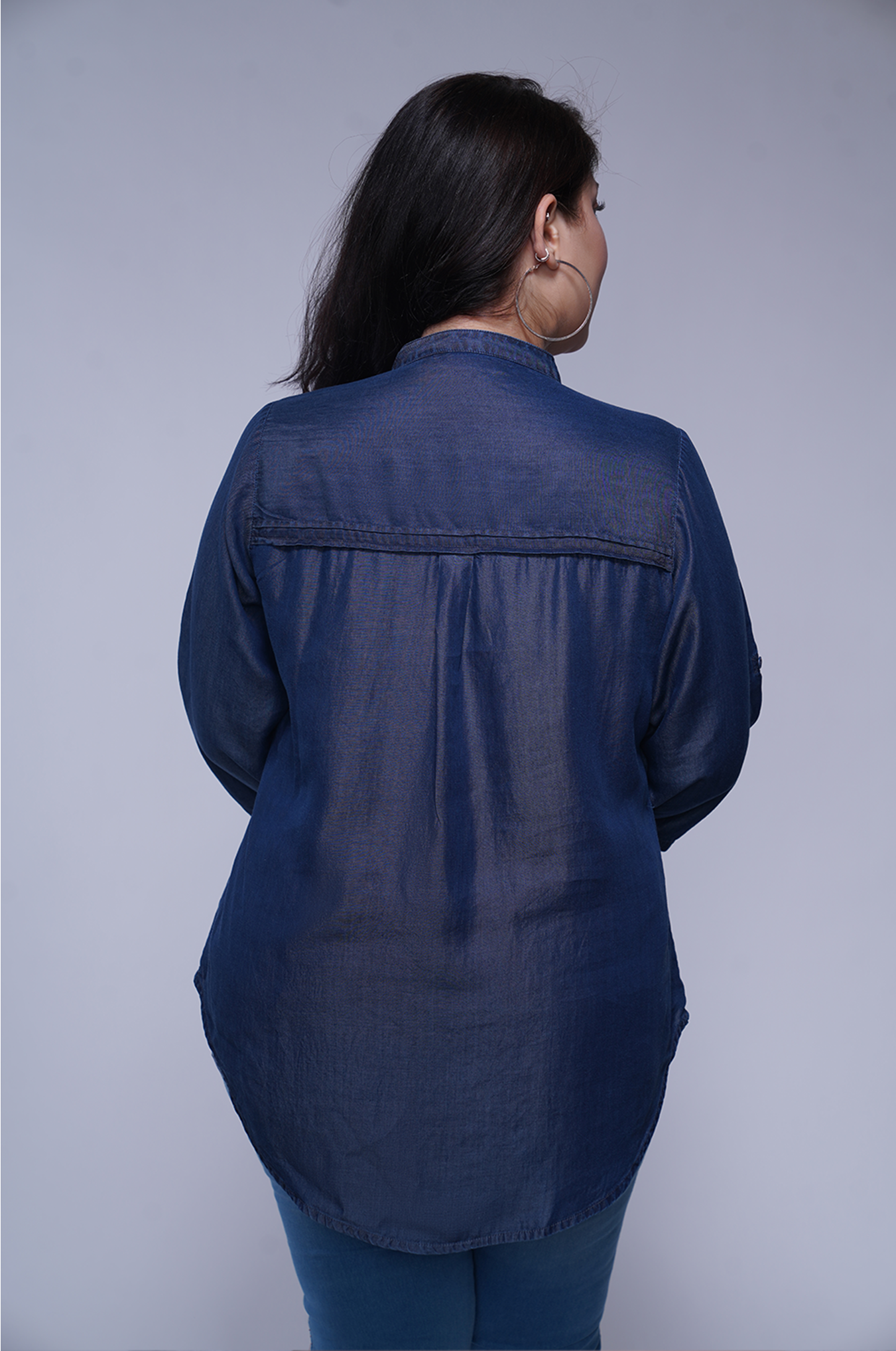 Embroidered Denim Top