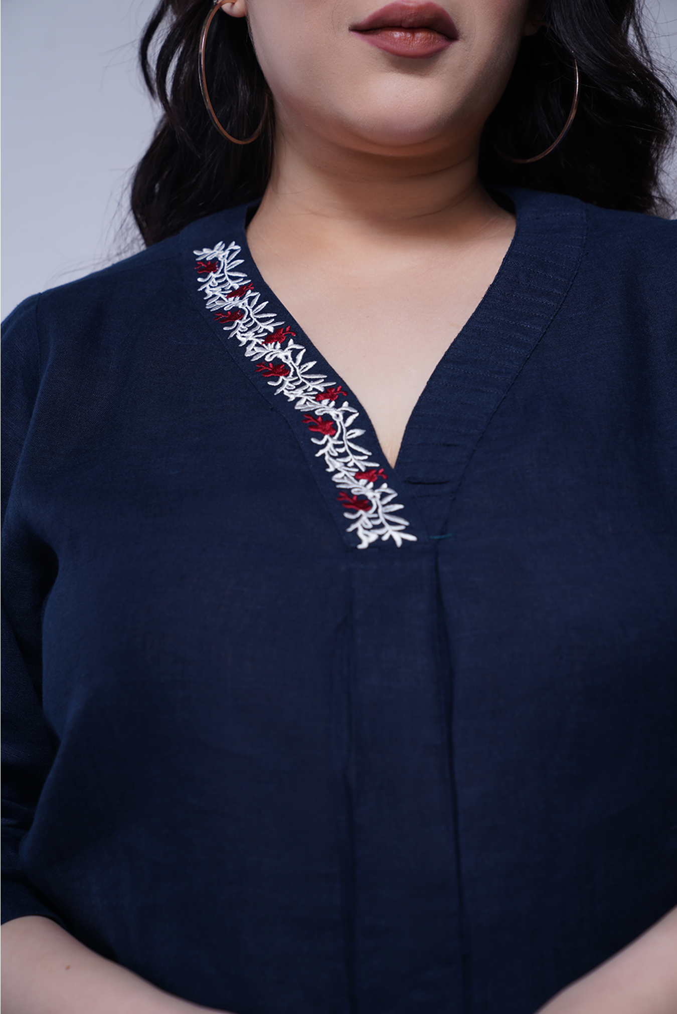 Embroidered Linen Top
