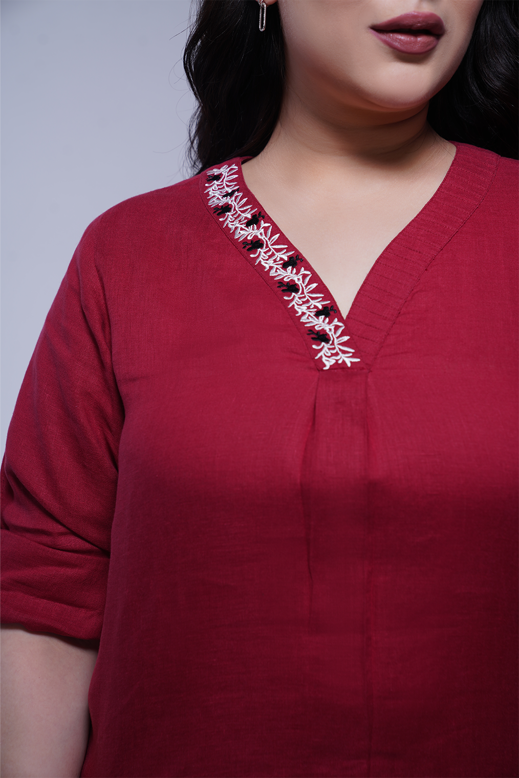 Embroidered Linen Top
