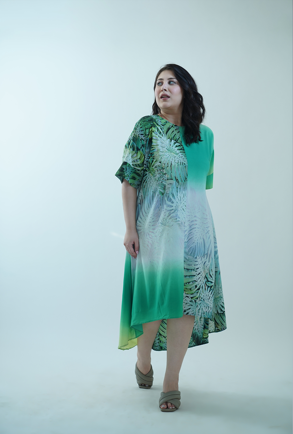 Printed Asymmetric Dress