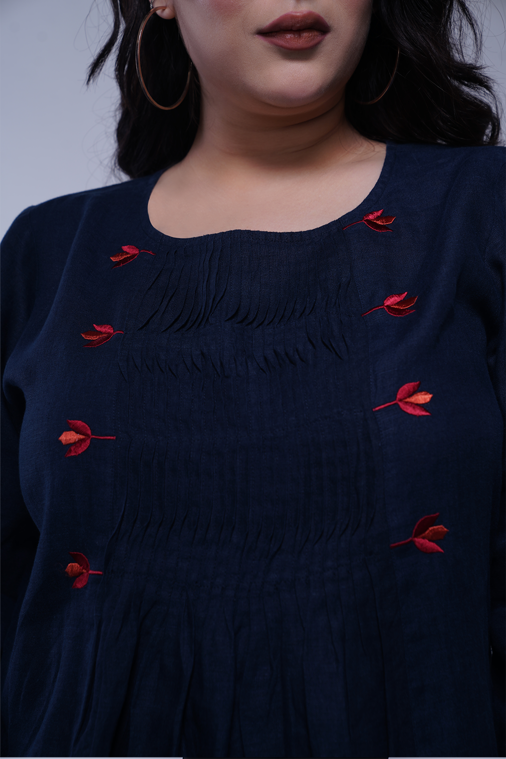 Embroidered Pure Linen Top
