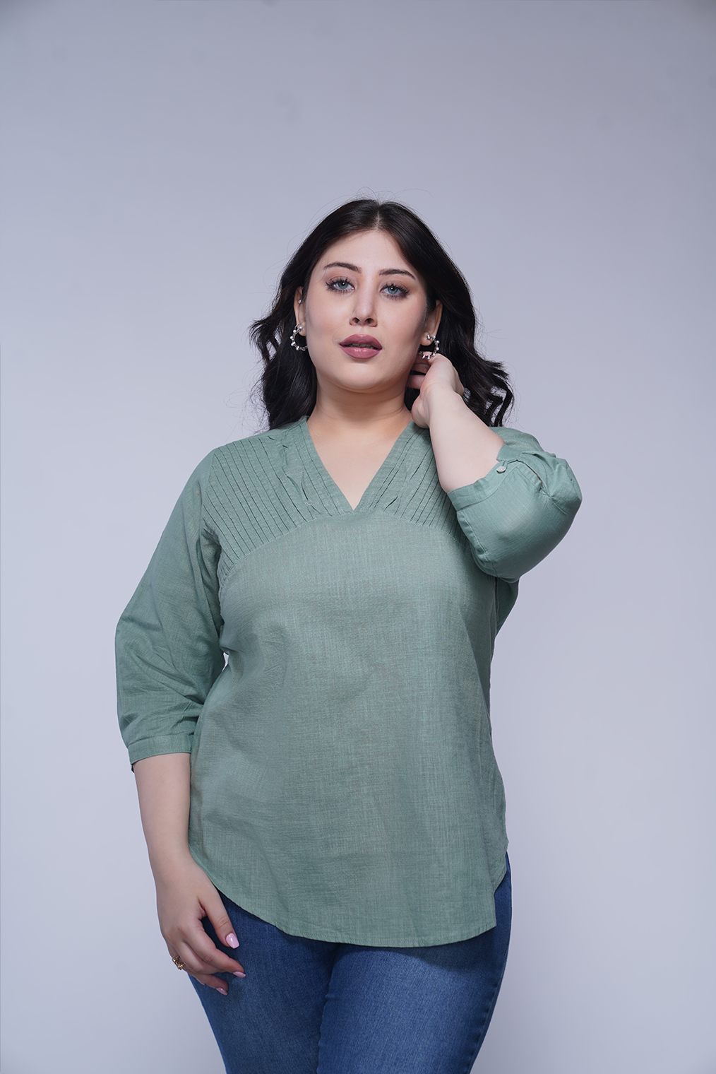 Linen Pleated Top
