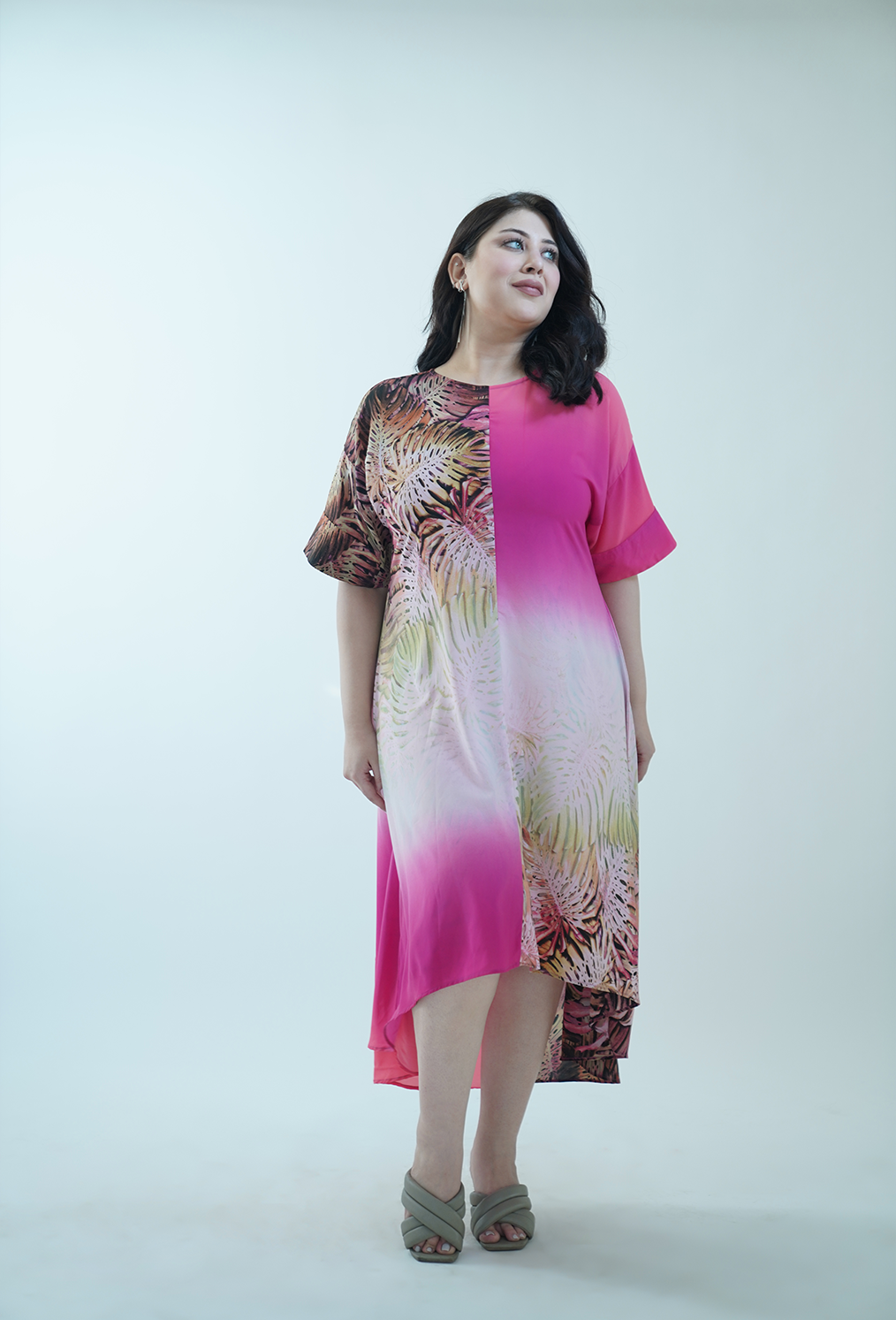 Printed Asymmetric Dress