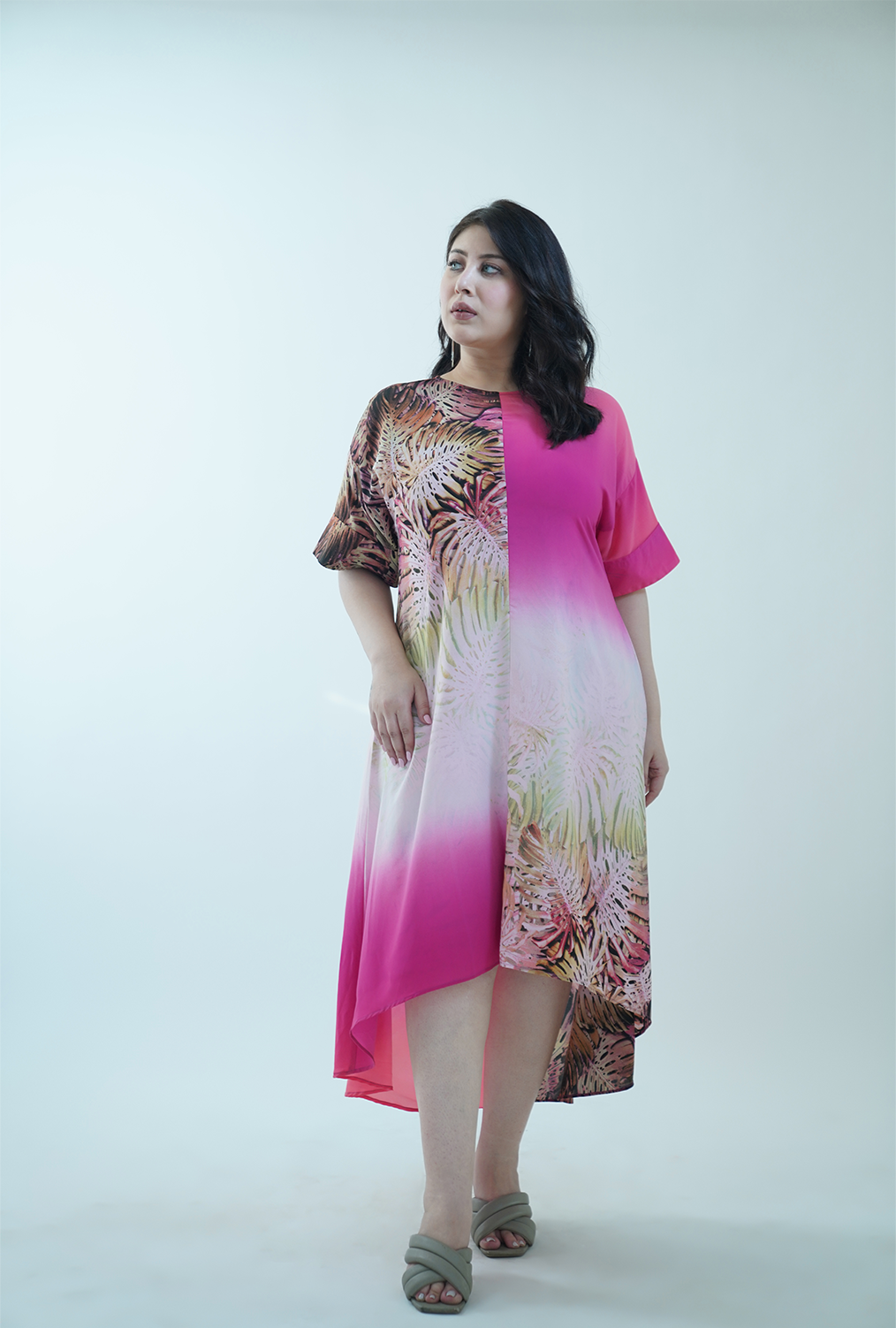 Printed Asymmetric Dress