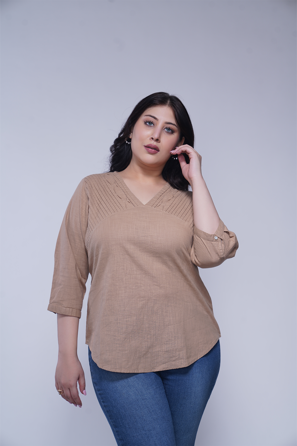 Linen Pleated Top