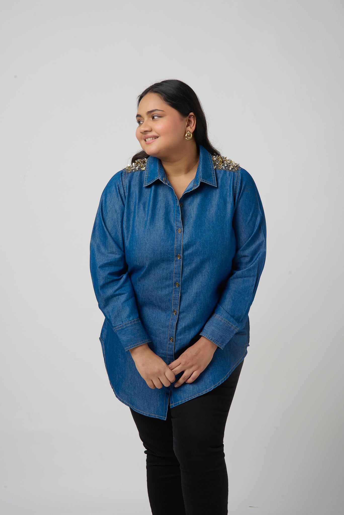 Denim Embroidered Shirt