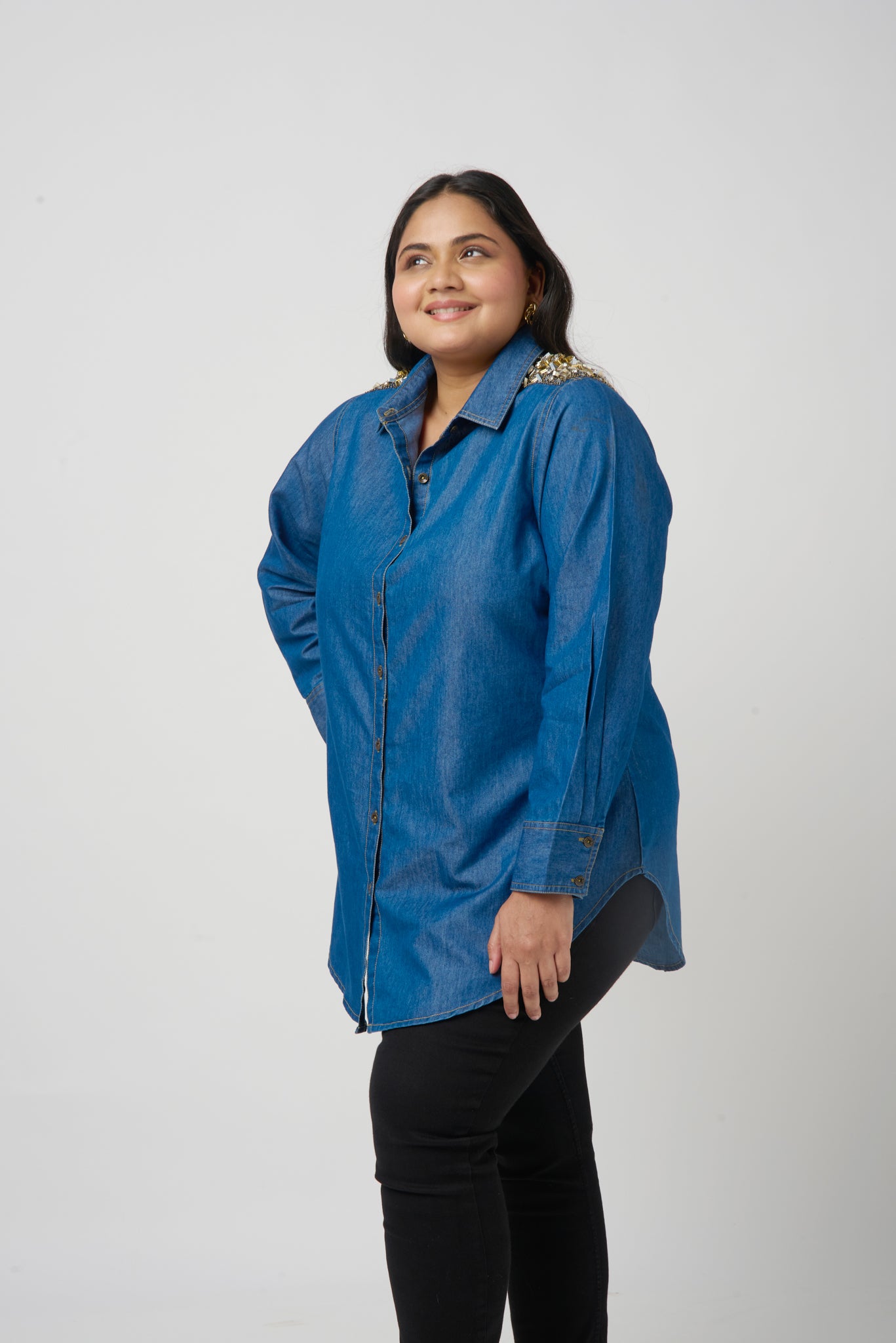 Denim Embroidered Shirt