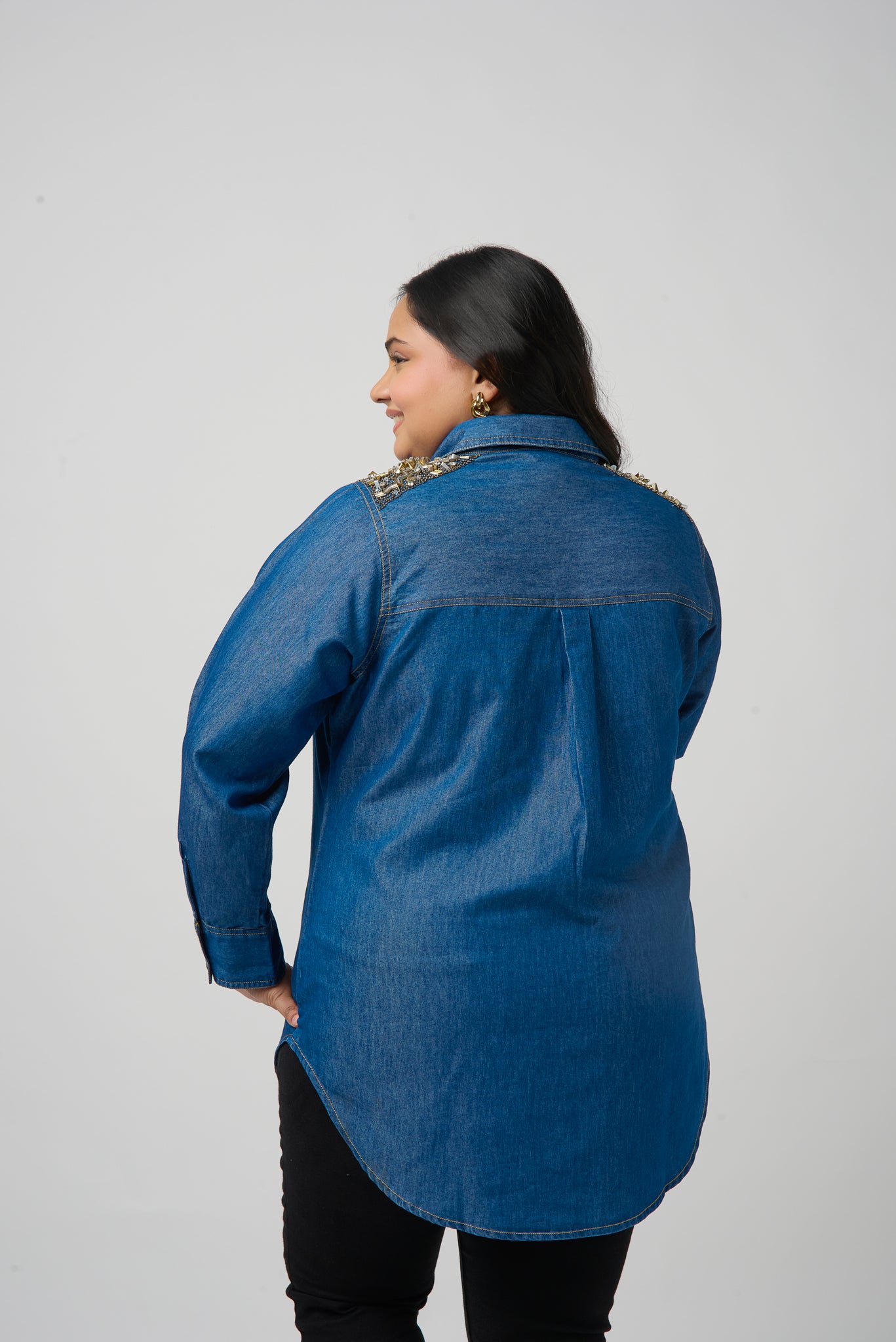 Denim Embroidered Shirt