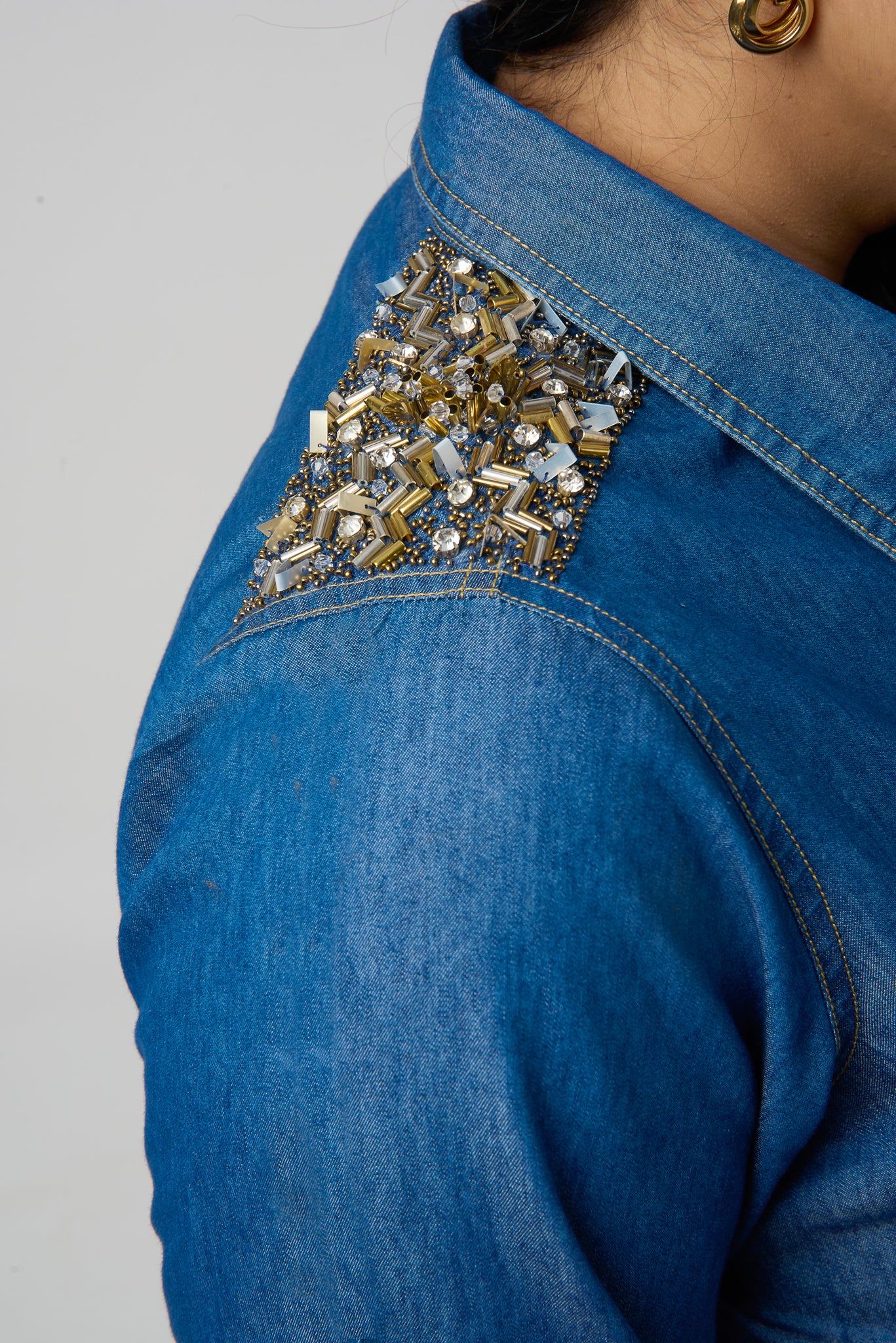 Denim Embroidered Shirt