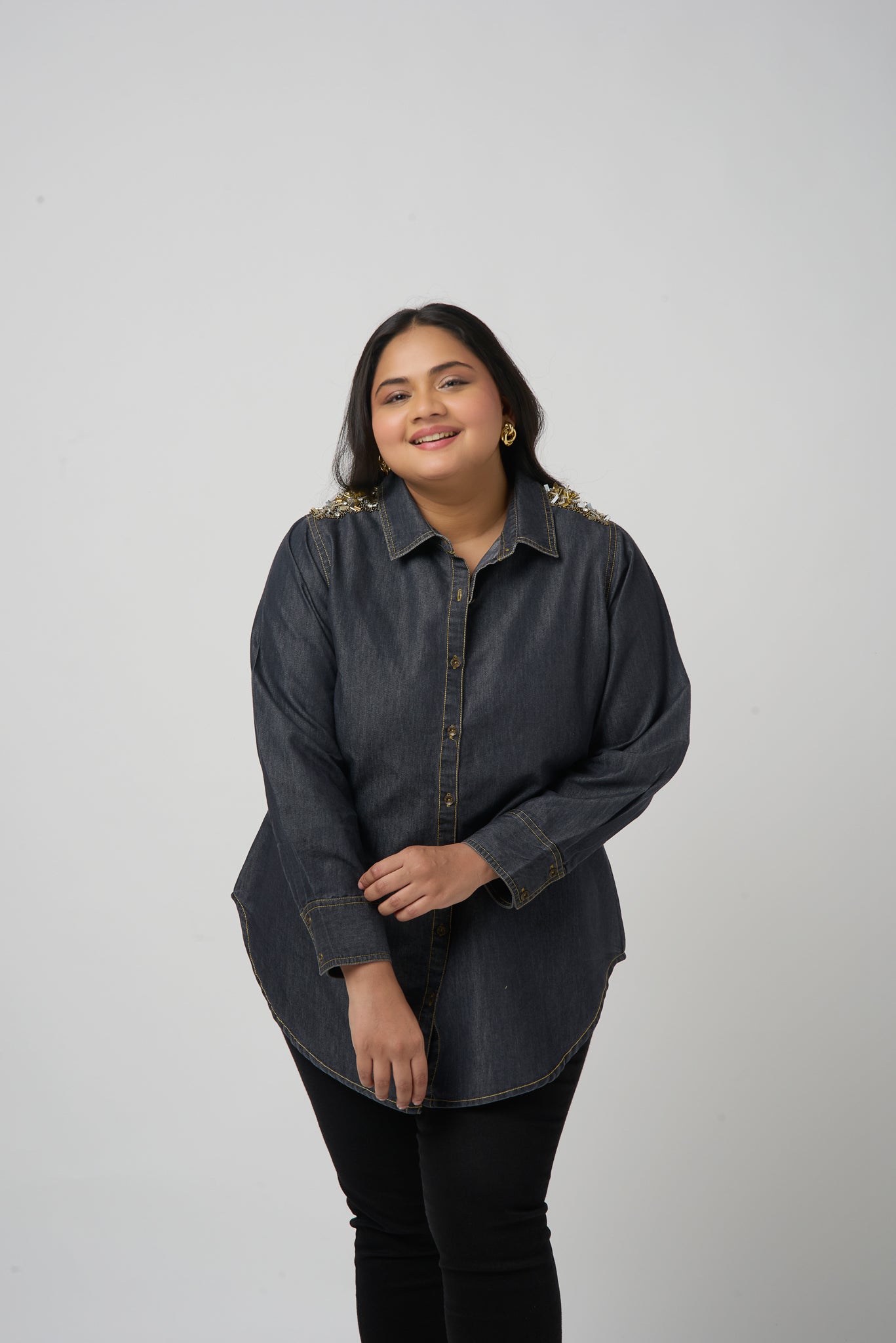Denim Embroidered Shirt