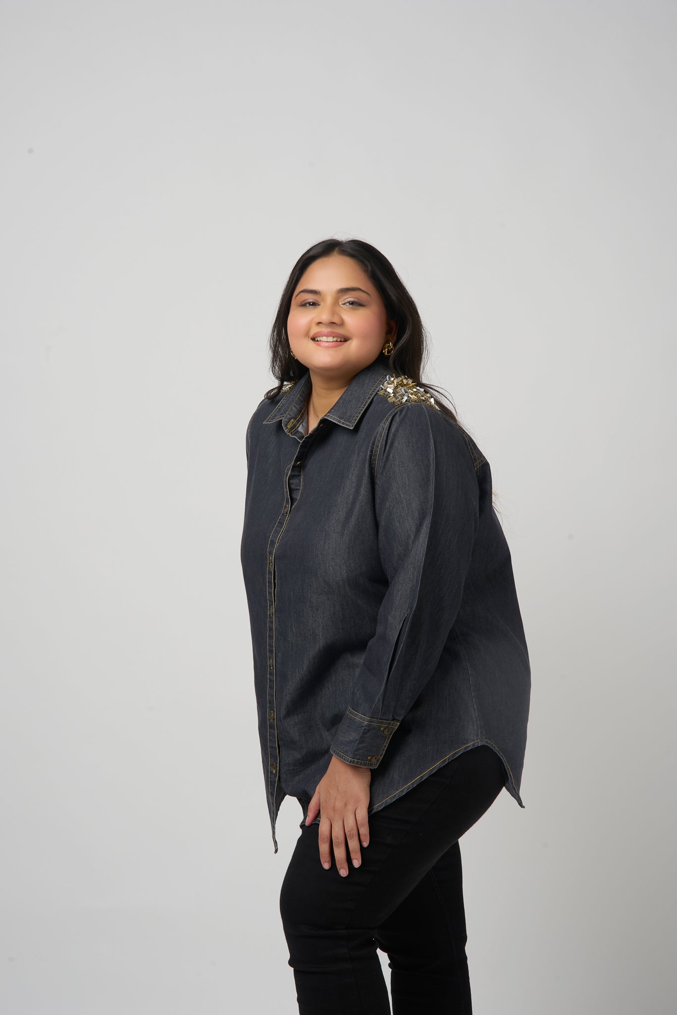 Denim Embroidered Shirt