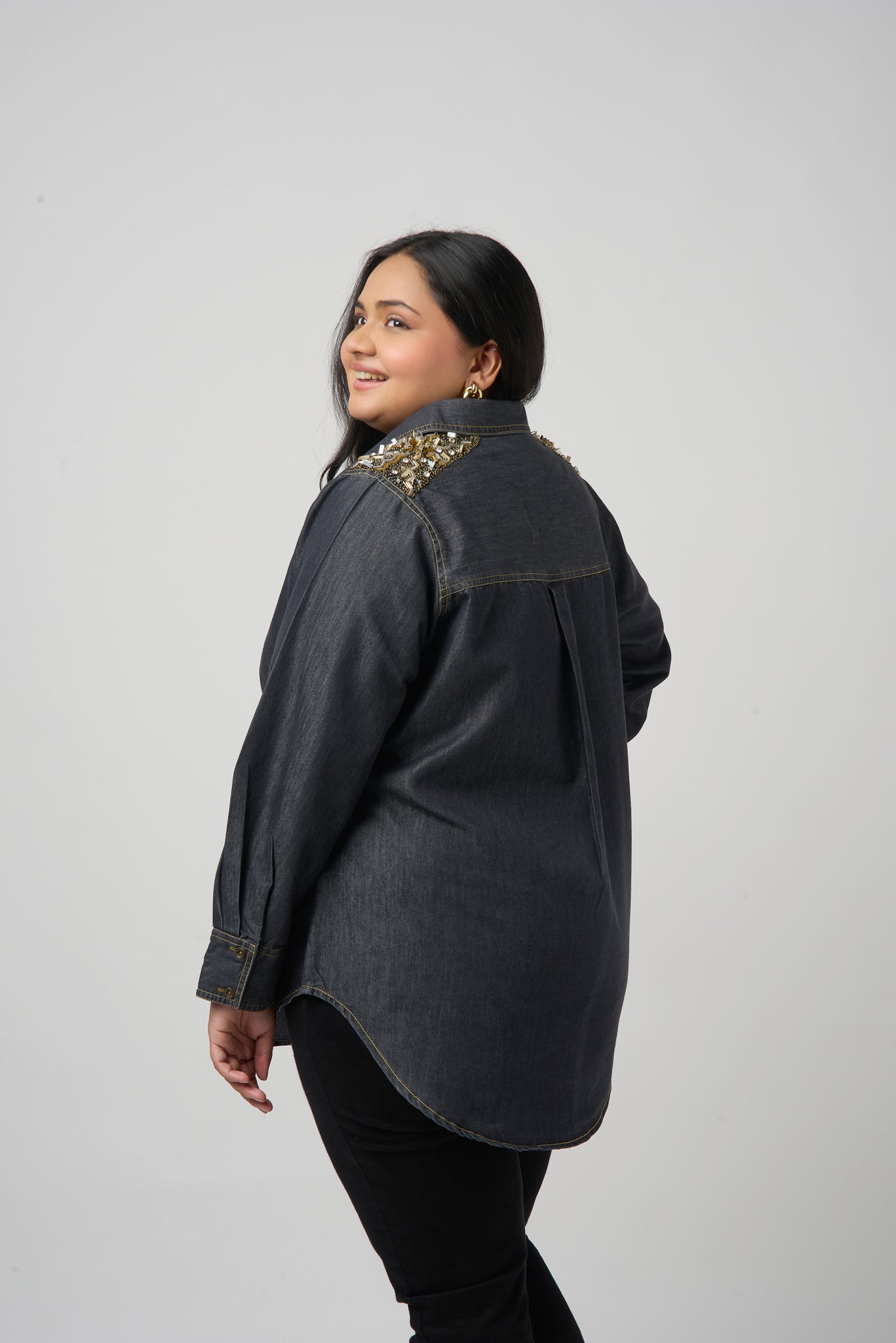 Denim Embroidered Shirt