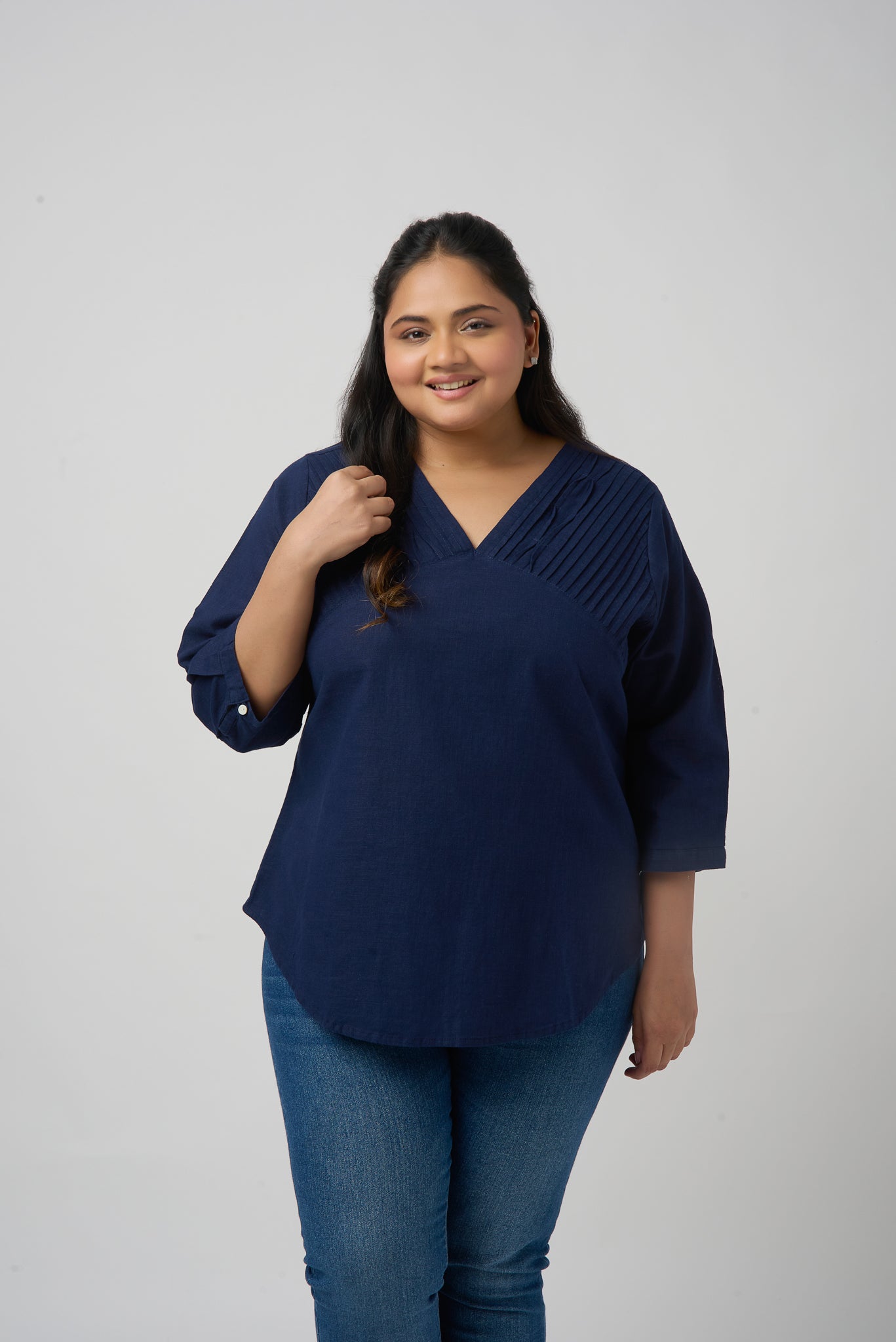 Linen Pleated Top