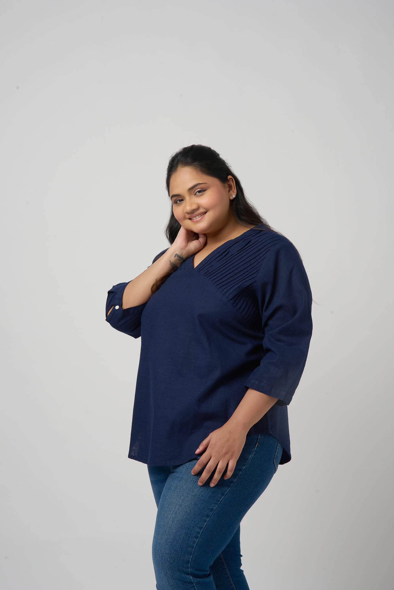 Linen Pleated Top