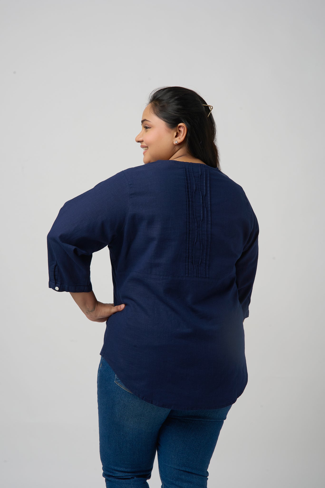 Linen Pleated Top