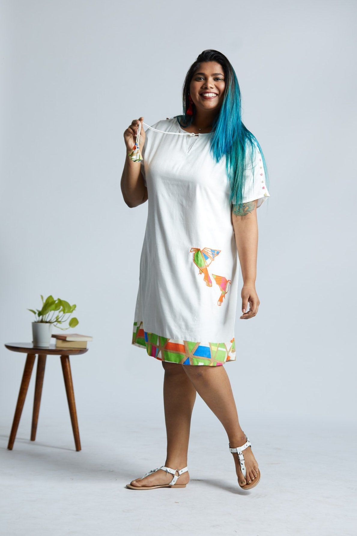 Appilque Embroidred Short Dress