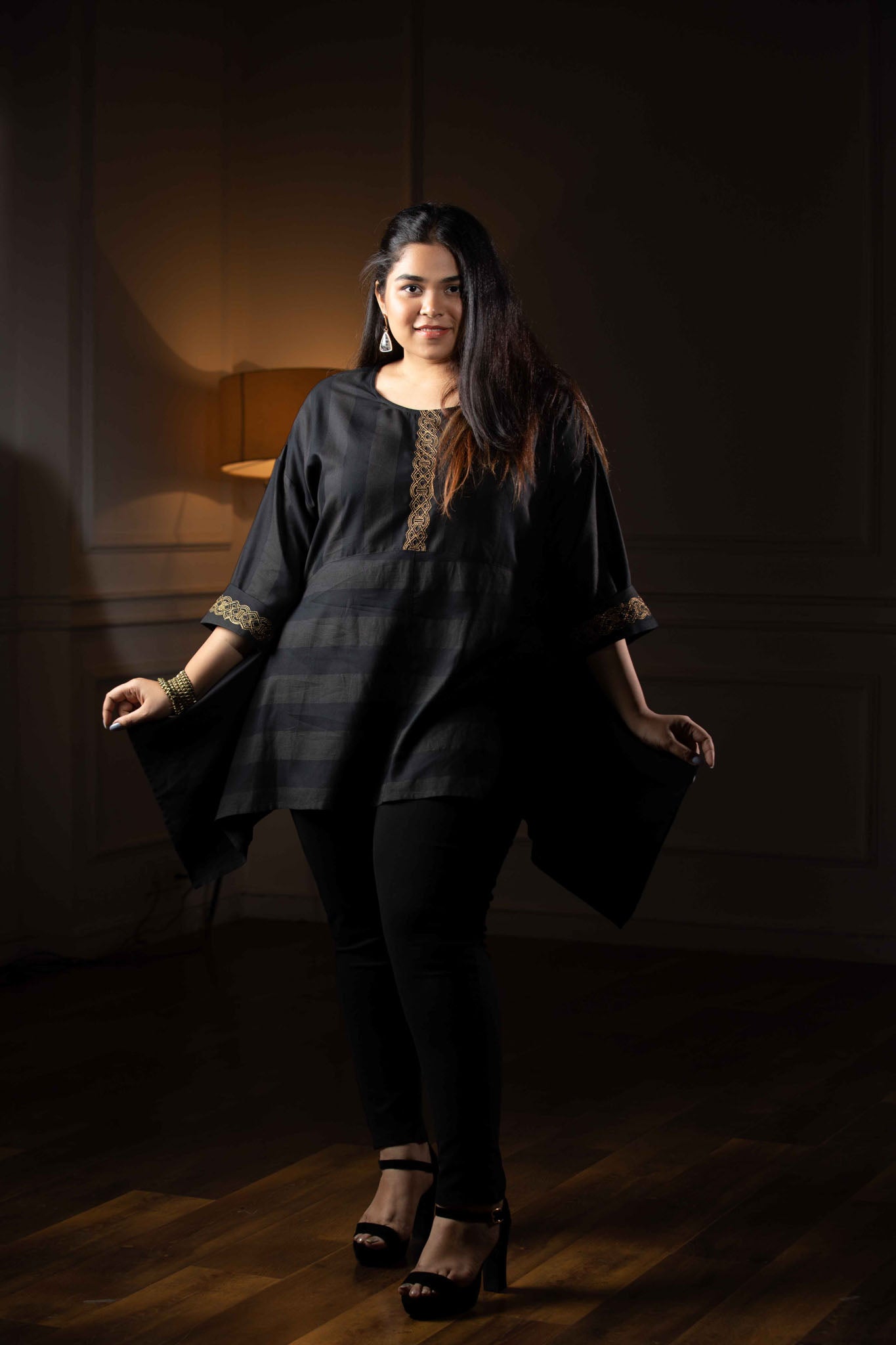 Embroidery Asymmetrical Hem Tunic