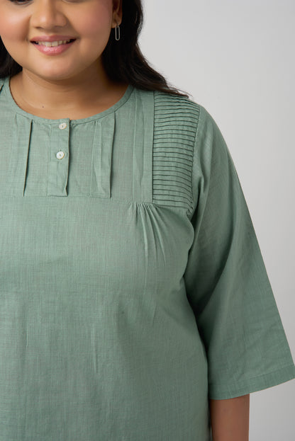 Linen Pleated Top