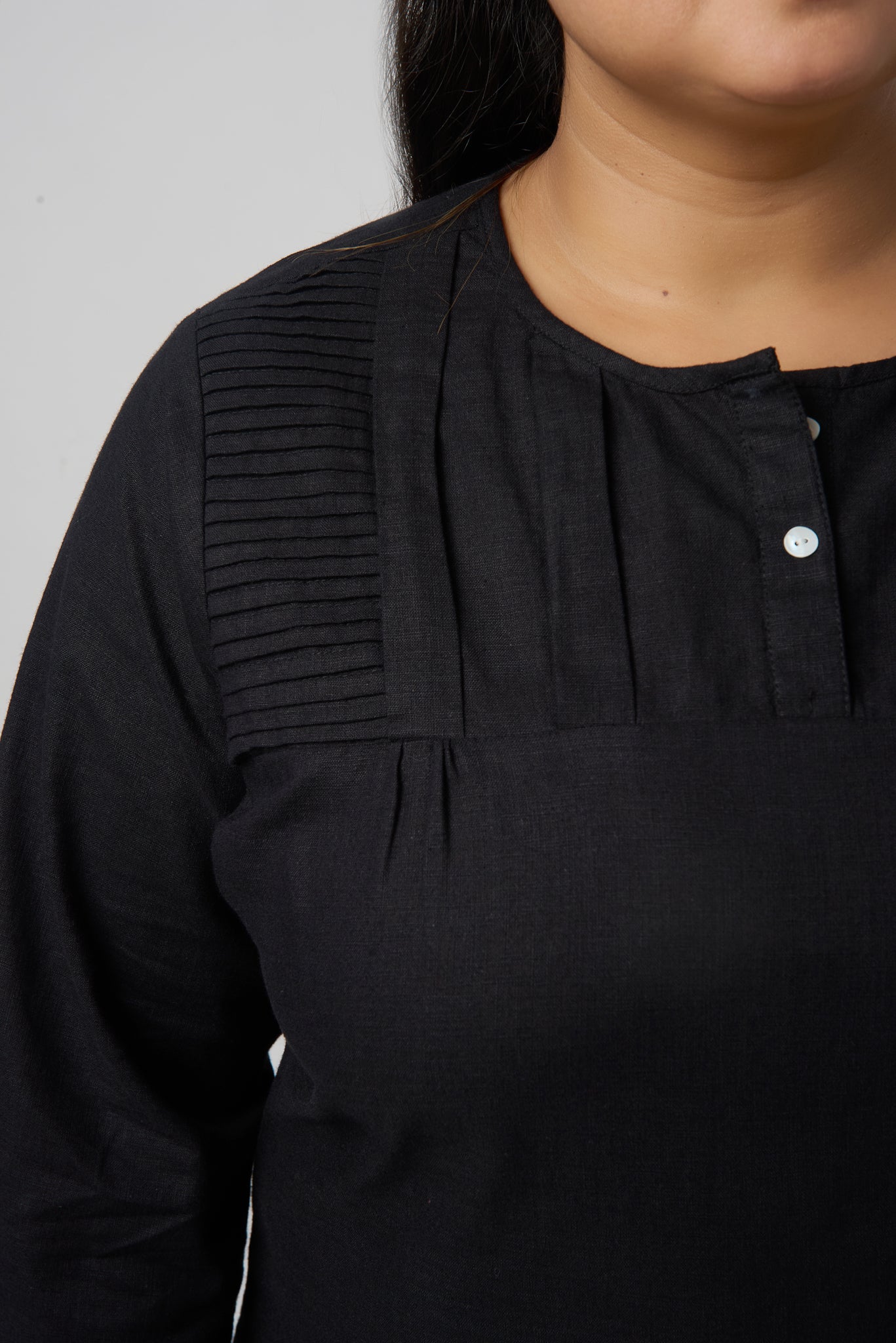 Linen Pleated Top