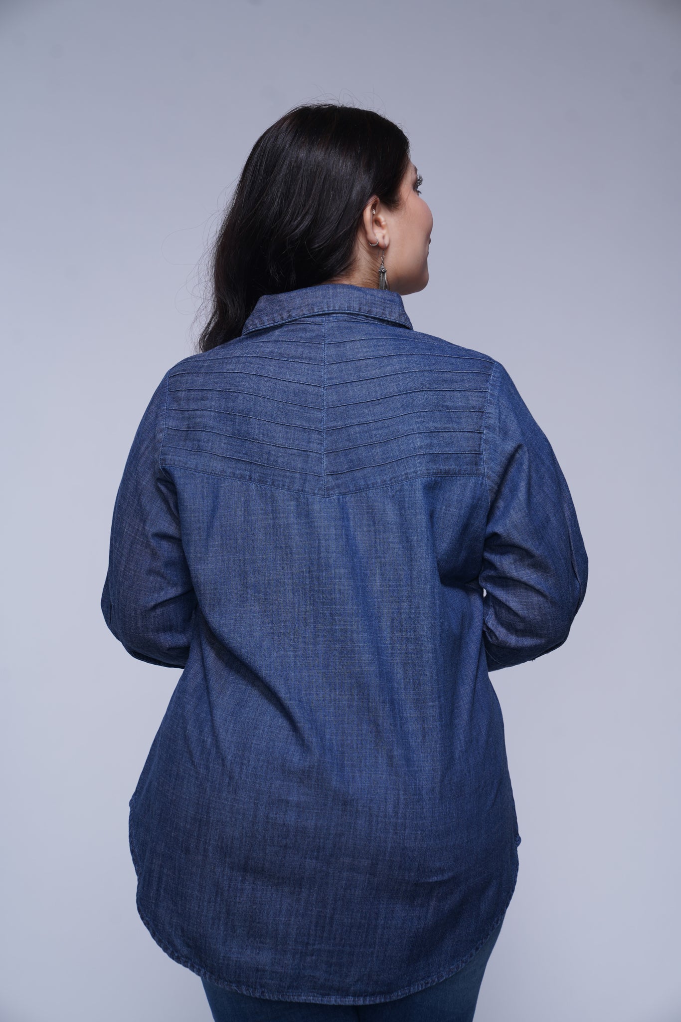 Denim pintucks shirt